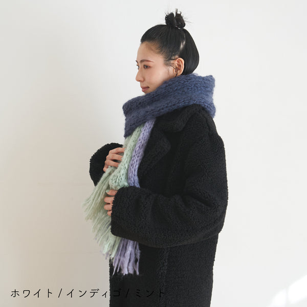 sawada itto：サワダイット-デジタル編み図1909y-1-フリンジマフラー