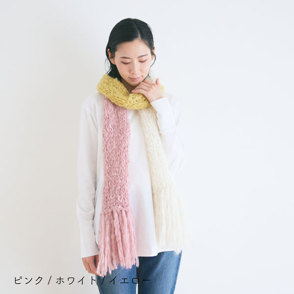 sawada itto：サワダイット-デジタル編み図1909y-1-フリンジマフラー
