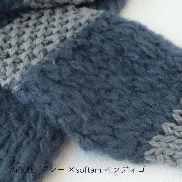 sawada itto：サワダイット-Amotto×softam-ボーダーマフラー