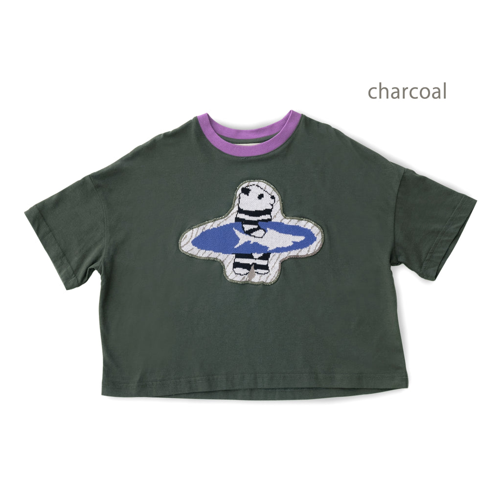 ami amie : パンダサーファーワイドTシャツ/241014