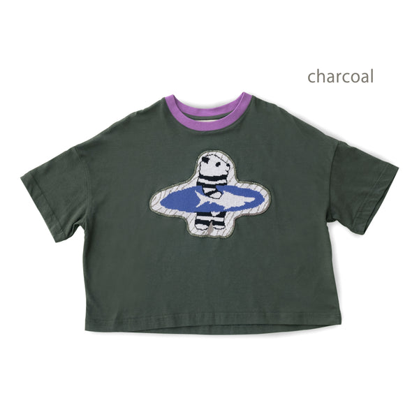 ami amie : パンダサーファーワイドTシャツ/241014