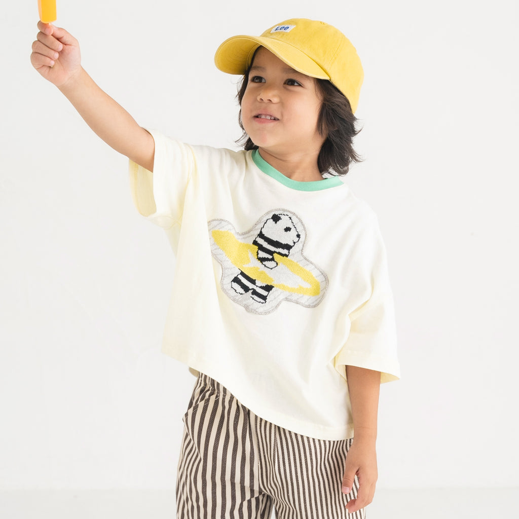 ami amie : パンダサーファーワイドTシャツ/241014