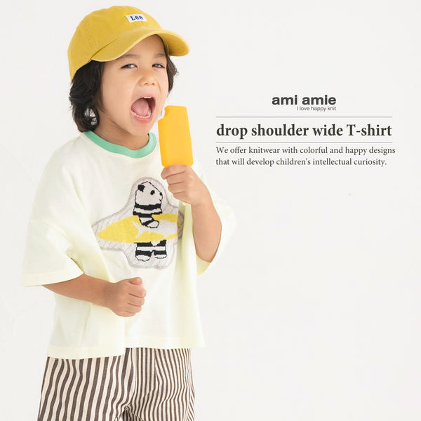 ami amie : パンダサーファーワイドTシャツ/241014
