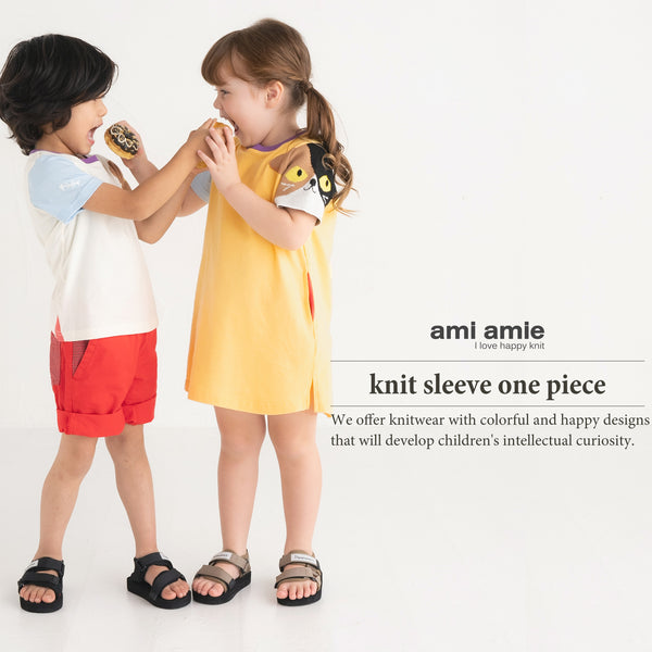 ami amie : ねこニット袖ワンピース/241019