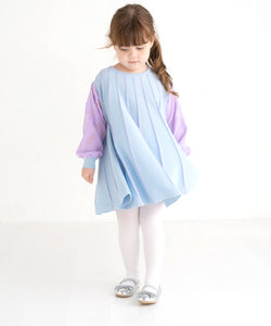 ami amie(OUTLET) : 袖シフォン長袖Aラインワンピース/241025
