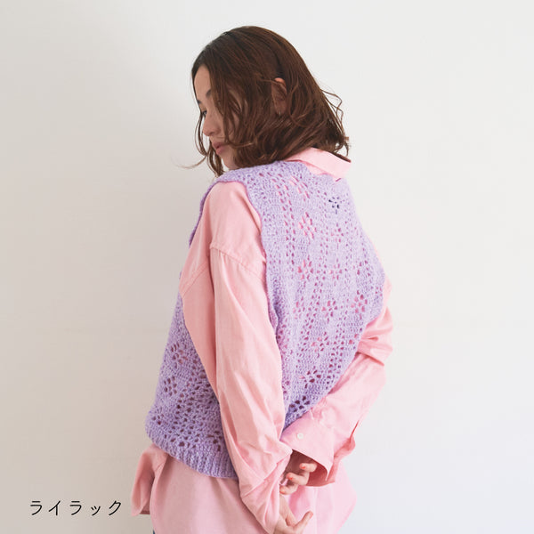 sawada itto：サワダイット-moo-お花模様の透かし編みベスト