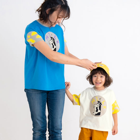 【キッズ＆ママサイズ】ami amie :ミルクぎゅ～っとワイドTシャツ/251013
