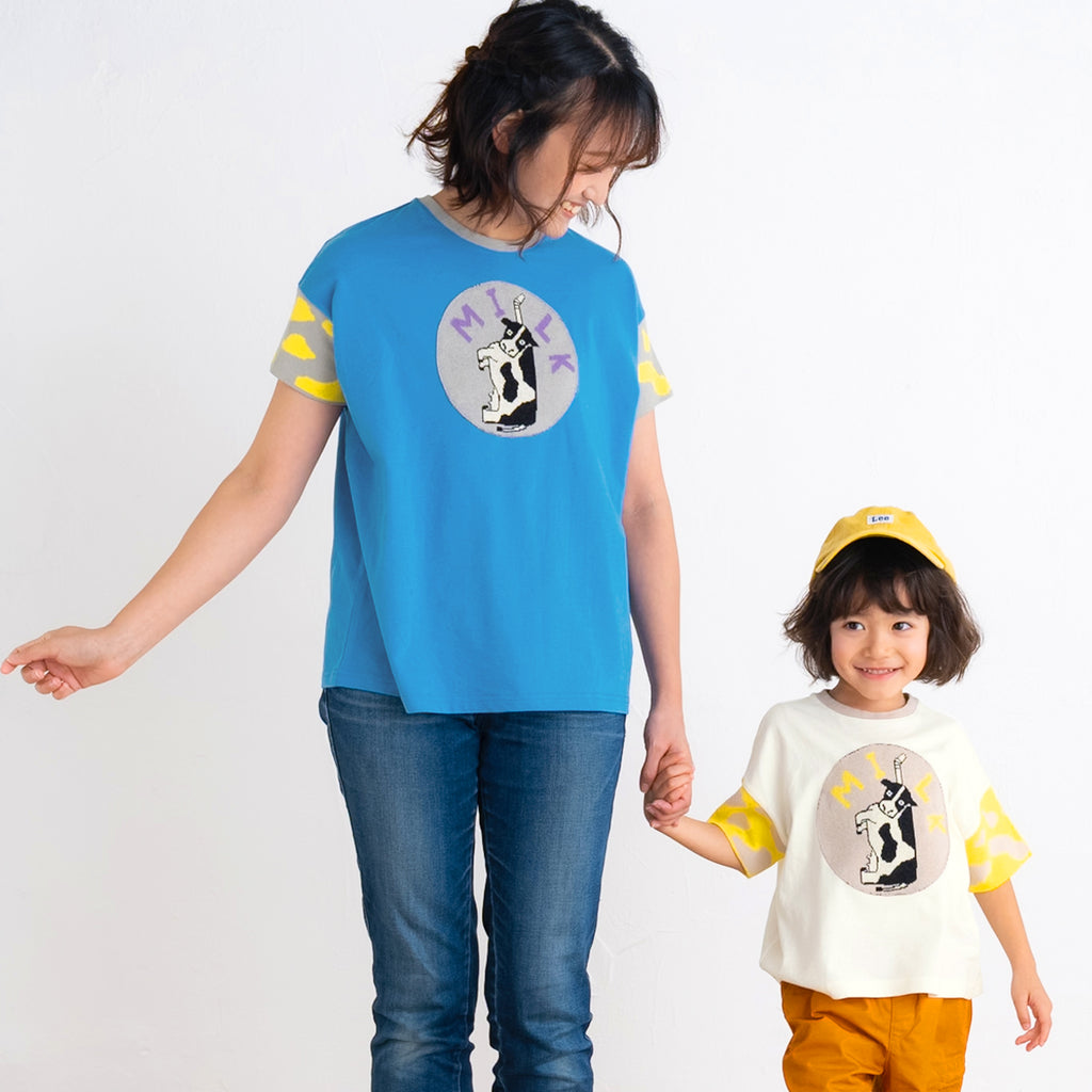 【キッズ＆ママサイズ】ami amie :ミルクぎゅ～っとワイドTシャツ/251013