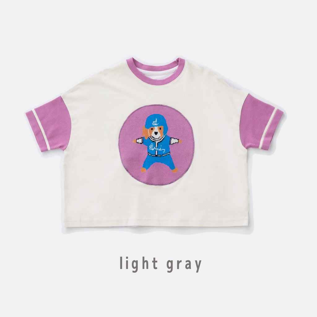 【キッズ＆ママサイズ】ami amie :デコポン犬ワイドTシャツ/251014