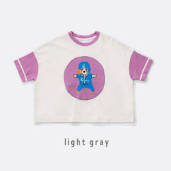 【キッズ＆ママサイズ】ami amie :デコポン犬ワイドTシャツ/251014