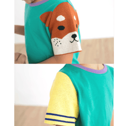 ami amie :柴犬ニット袖Tシャツ/251017