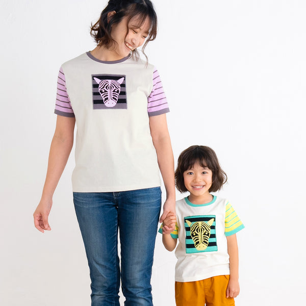 【キッズ＆ママサイズ】ami amie :しまうまボーダーTシャツ/251019