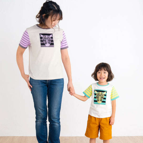 【キッズ＆ママサイズ】ami amie :しまうまボーダーTシャツ/251019