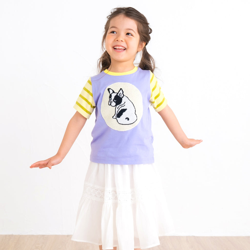 【キッズ＆ママサイズ】ami amie :フレンチブルドッグTシャツ/251020