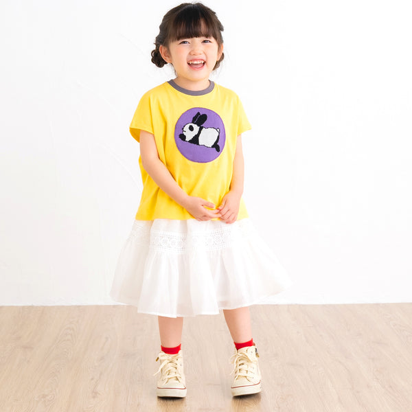 【キッズ＆ママサイズ】ami amie :うさパンダフレンチスリーブTシャツ/251021