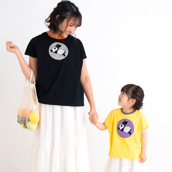 【キッズ＆ママサイズ】ami amie :うさパンダフレンチスリーブTシャツ/251021
