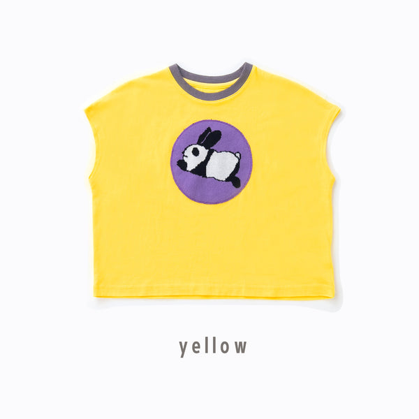 【キッズ＆ママサイズ】ami amie :うさパンダフレンチスリーブTシャツ/251021