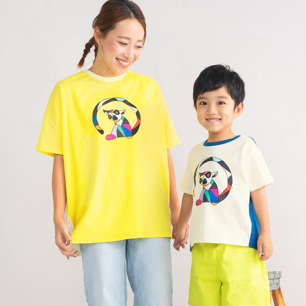 【キッズ&ママサイズ】ami amie : キツネザルアートTシャツ/261005