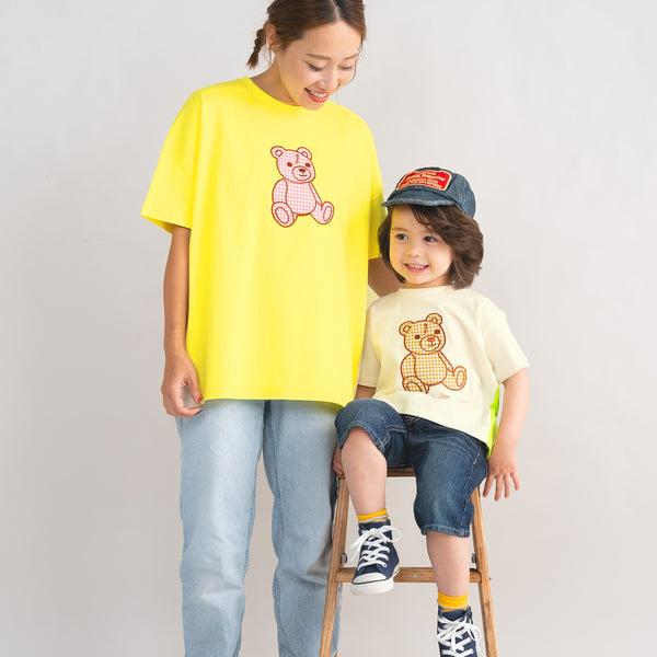 【キッズ&ママサイズ】ami amie : キズクマ刺繍Tシャツ/261008