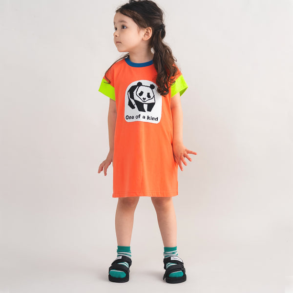 ami amie : パンダフレンチスリーブTシャツワンピース/261011