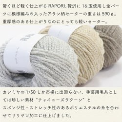 sawada itto：サワダイット-RAPORI-アラン柄セーター