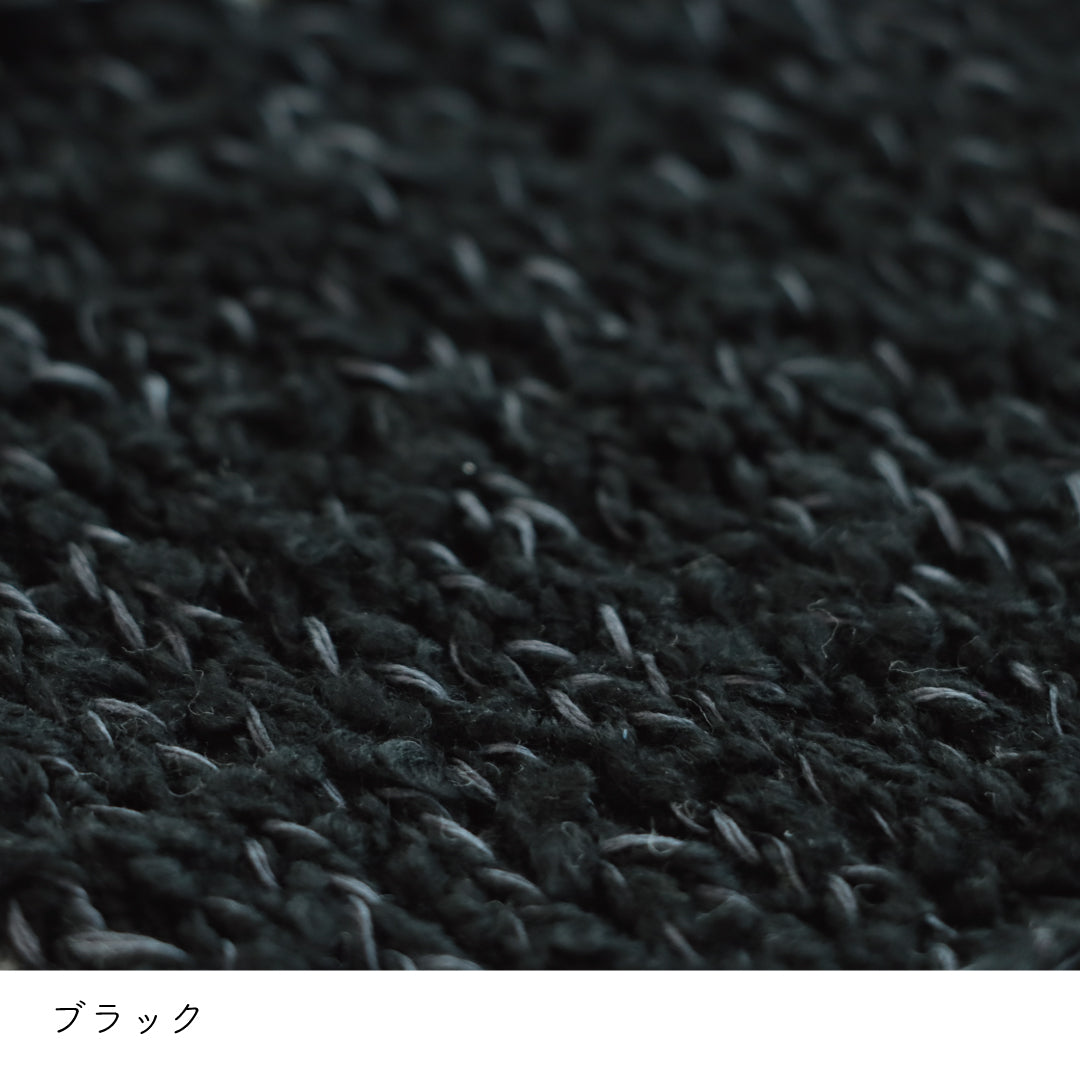ReePAS-リーパス- ブラック 棒針編みの編み地