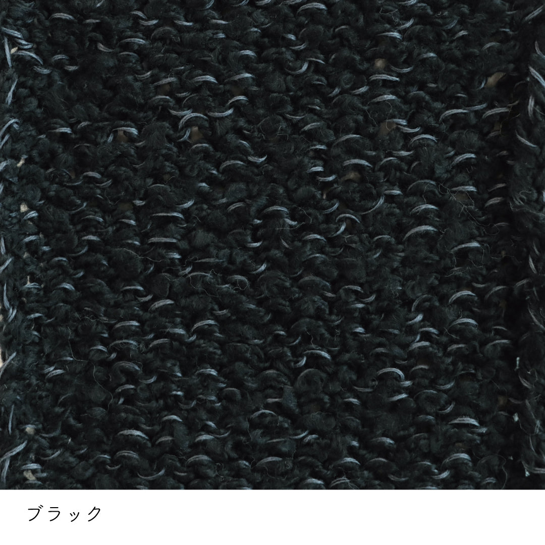 ReePAS-リーパス- ブラック 棒針編みの編み地