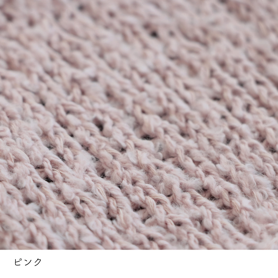 ReePAS-リーパス- ピンク 棒針編みの編み地