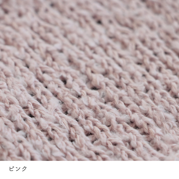 ReePAS-リーパス- ピンク 棒針編みの編み地