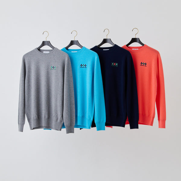 PERFECT TAN｜《SALE》カシミヤクルーネック刺繍プルオーバー〈MENS〉