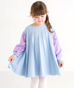ami amie(OUTLET) : 袖シフォン長袖Aラインワンピース/241025