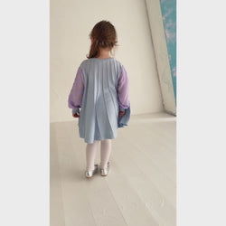 ami amie(OUTLET) : 袖シフォン長袖Aラインワンピース/241025