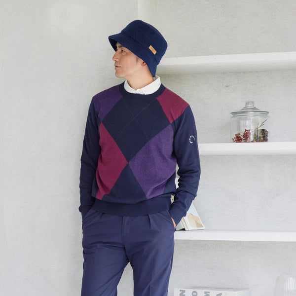 PERFECT TAN｜《SALE》アーガイルインターシャプルオーバー〈MENS〉