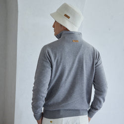 PERFECT TAN｜《SALE》カシミヤハーフジップ刺繍プルオーバー〈MENS〉