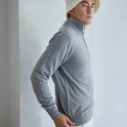 PERFECT TAN｜《SALE》カシミヤハーフジップ刺繍プルオーバー〈MENS〉