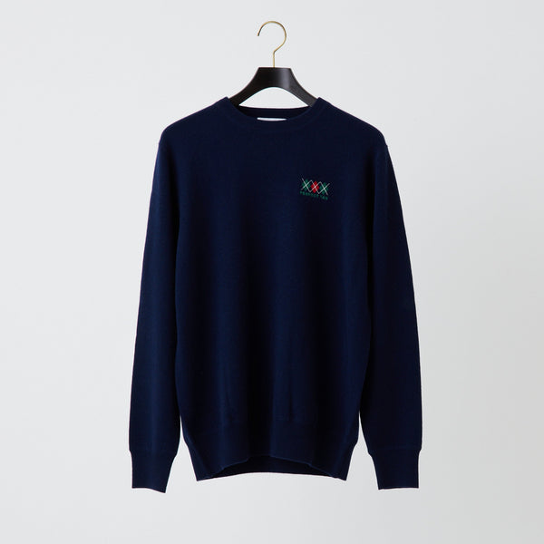 PERFECT TAN｜《SALE》カシミヤクルーネック刺繍プルオーバー〈MENS〉