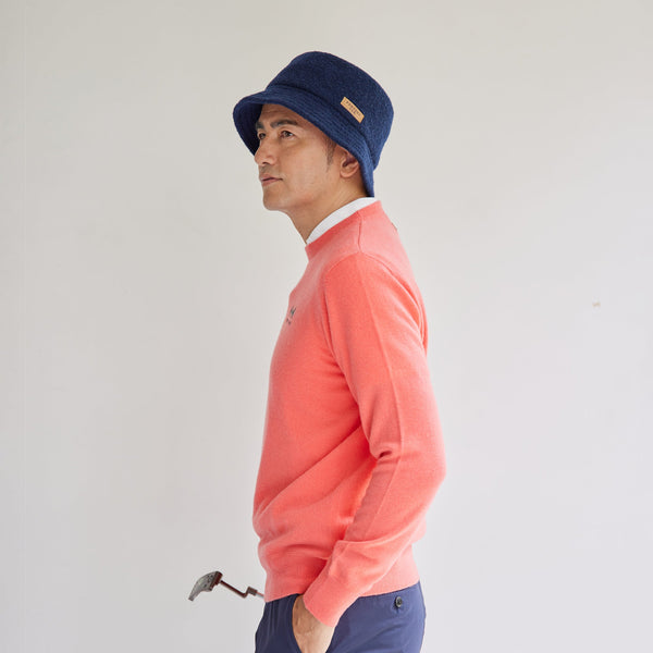 PERFECT TAN｜《SALE》カシミヤクルーネック刺繍プルオーバー〈MENS〉