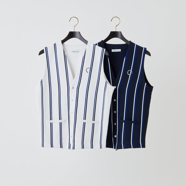 PERFECT TAN｜《SALE》ストライプテックニットベスト〈MENS〉