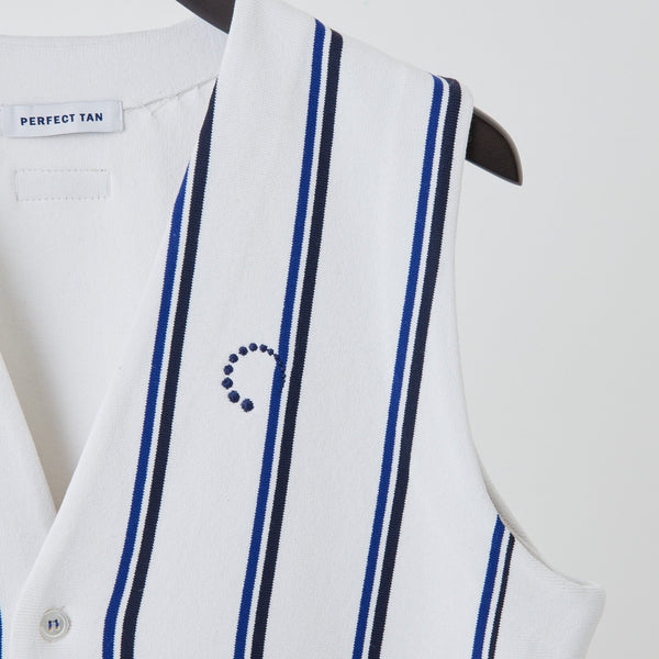 PERFECT TAN｜《SALE》ストライプテックニットベスト〈MENS〉