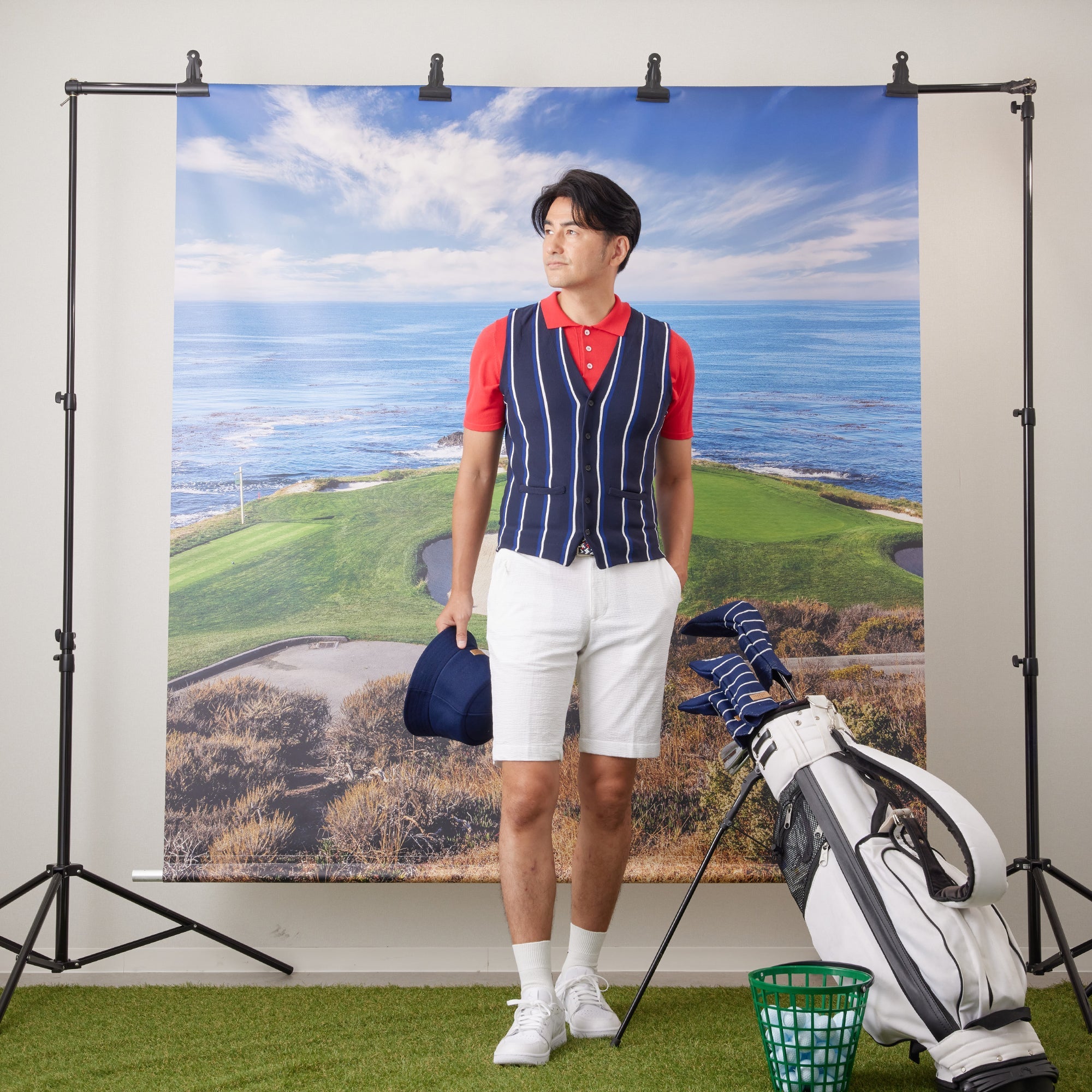 PERFECT TAN｜《SALE》ストライプテックニットベスト〈MENS〉