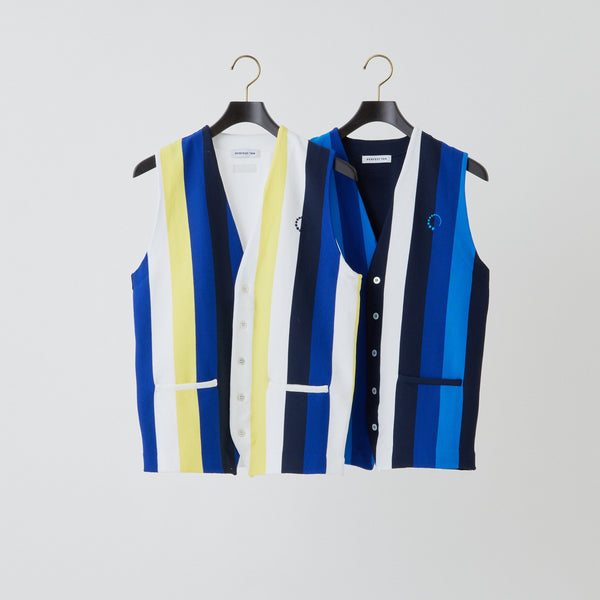 PERFECT TAN｜《SALE》マルチストライプテックニットベスト〈MENS〉