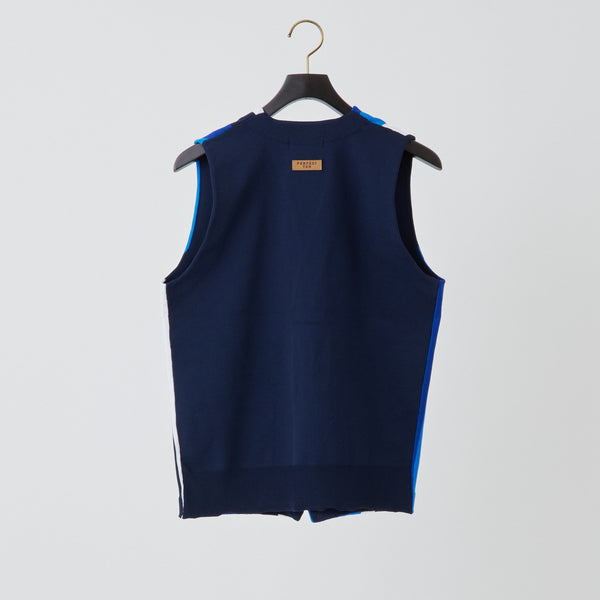 PERFECT TAN｜《SALE》マルチストライプテックニットベスト〈MENS〉