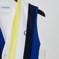 PERFECT TAN｜《SALE》マルチストライプテックニットベスト〈MENS〉