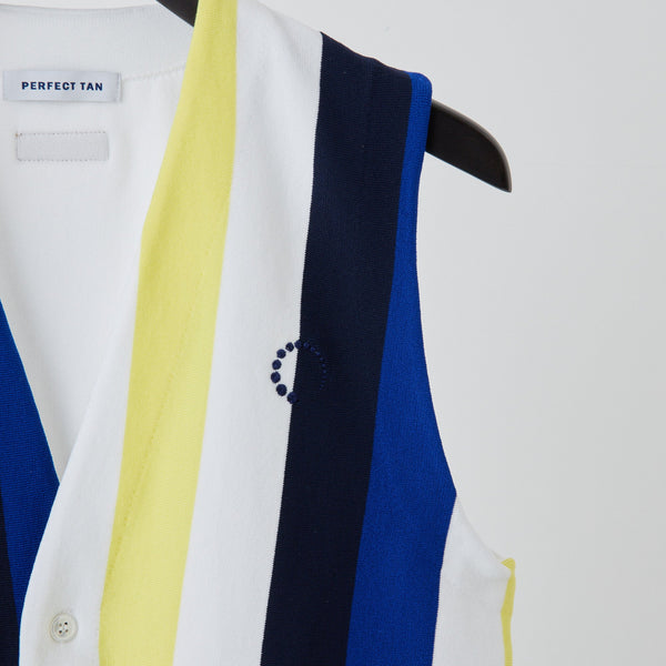 PERFECT TAN｜《SALE》マルチストライプテックニットベスト〈MENS〉