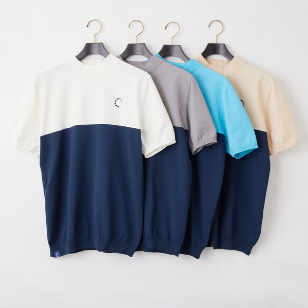 PERFECT TAN｜《SALE》バイカラーニットモックネックプルオーバー〈MENS〉