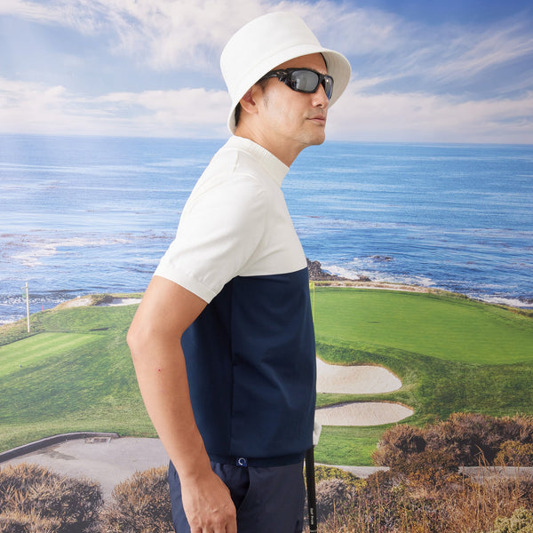 PERFECT TAN｜《SALE》バイカラーニットモックネックプルオーバー〈MENS〉