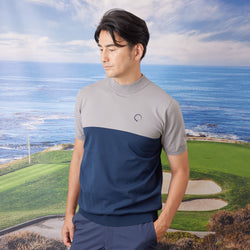 PERFECT TAN｜《SALE》バイカラーニットモックネックプルオーバー〈MENS〉