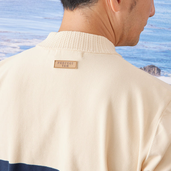 PERFECT TAN｜《SALE》バイカラーニットモックネックプルオーバー〈MENS〉