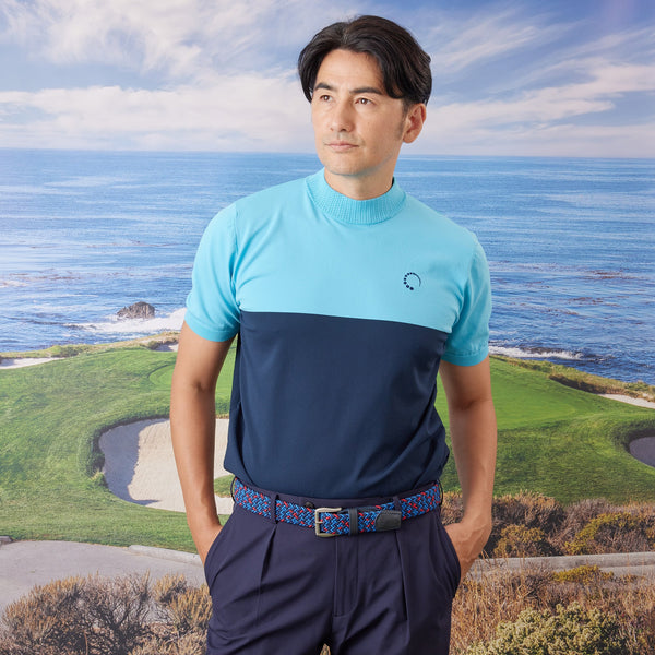 PERFECT TAN｜《SALE》バイカラーニットモックネックプルオーバー〈MENS〉