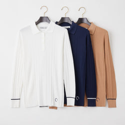 PERFECT TAN｜《SALE》ランダムリブポロ衿プルオーバー〈WOMENS〉